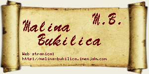 Malina Bukilica vizit kartica
